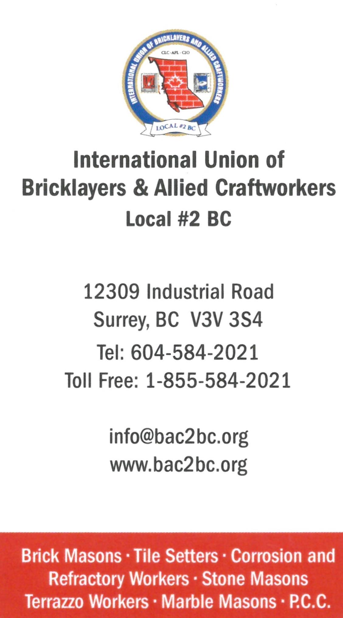 BAC2BC 1-855-584-2021 12309 Industrial Surrey BC Canada